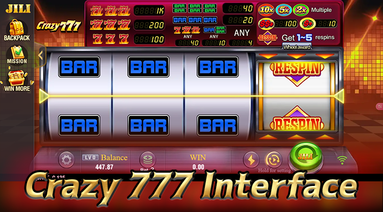 Crazy 777 jili slot Interface